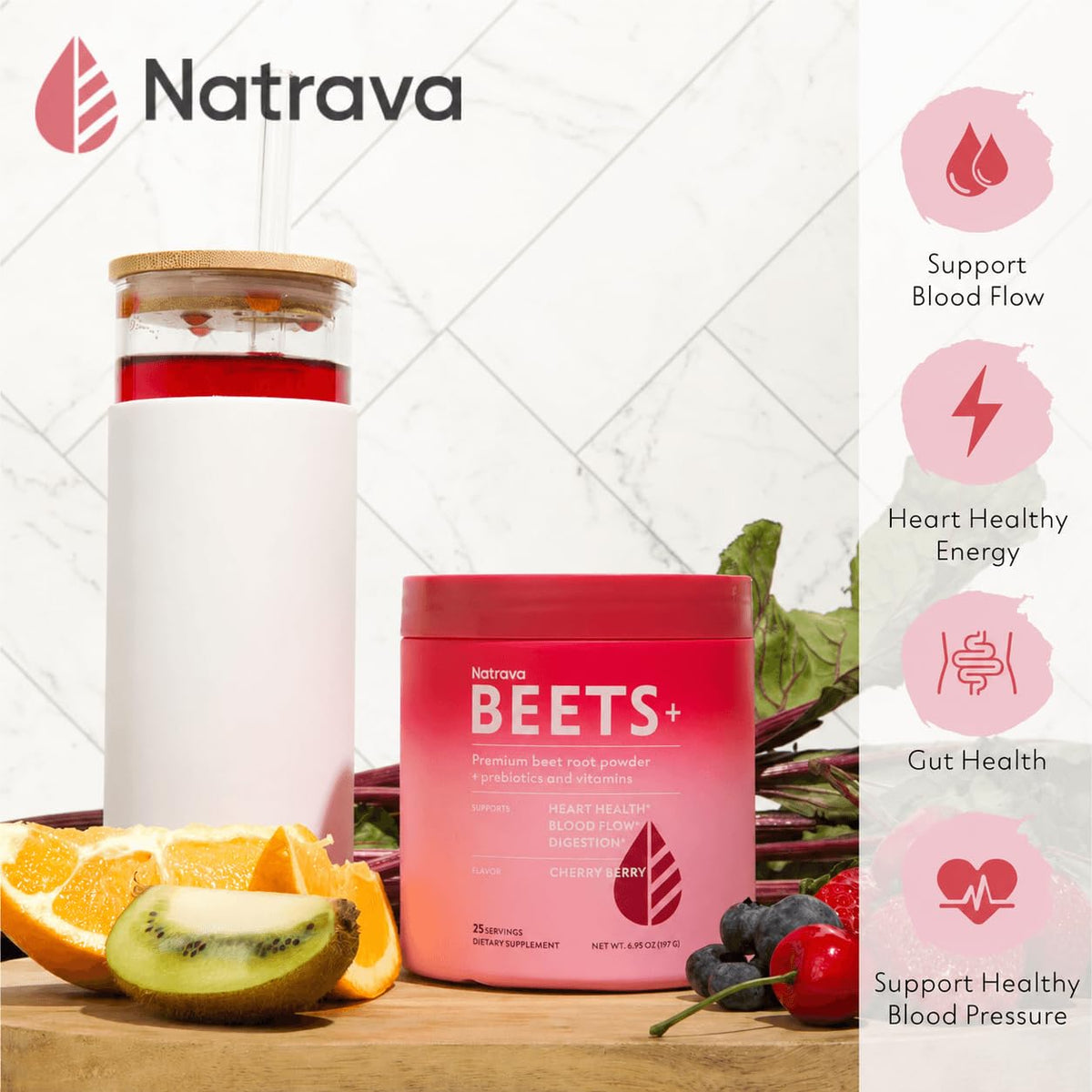 Natrava Beets+ Organic Beet Root Powder for Energy & Heart Health - image 2
