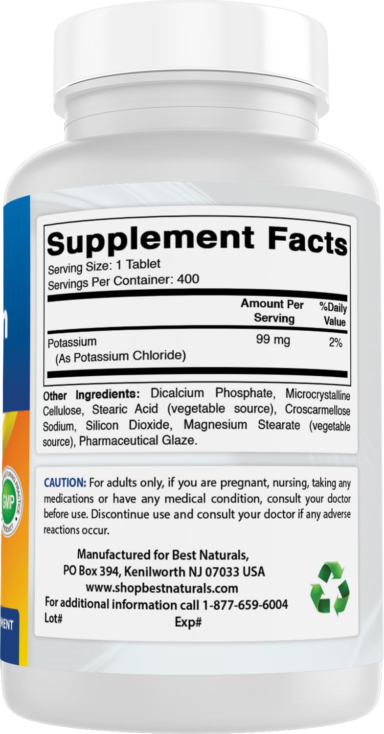 Best Naturals Potassium Chloride 99mg - 400 Tablets - image 6