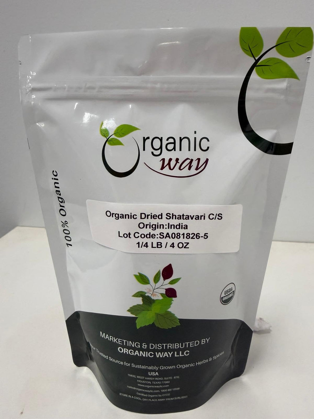 Organic Way Dried Shatavari Cut & Sifted - Origin - India