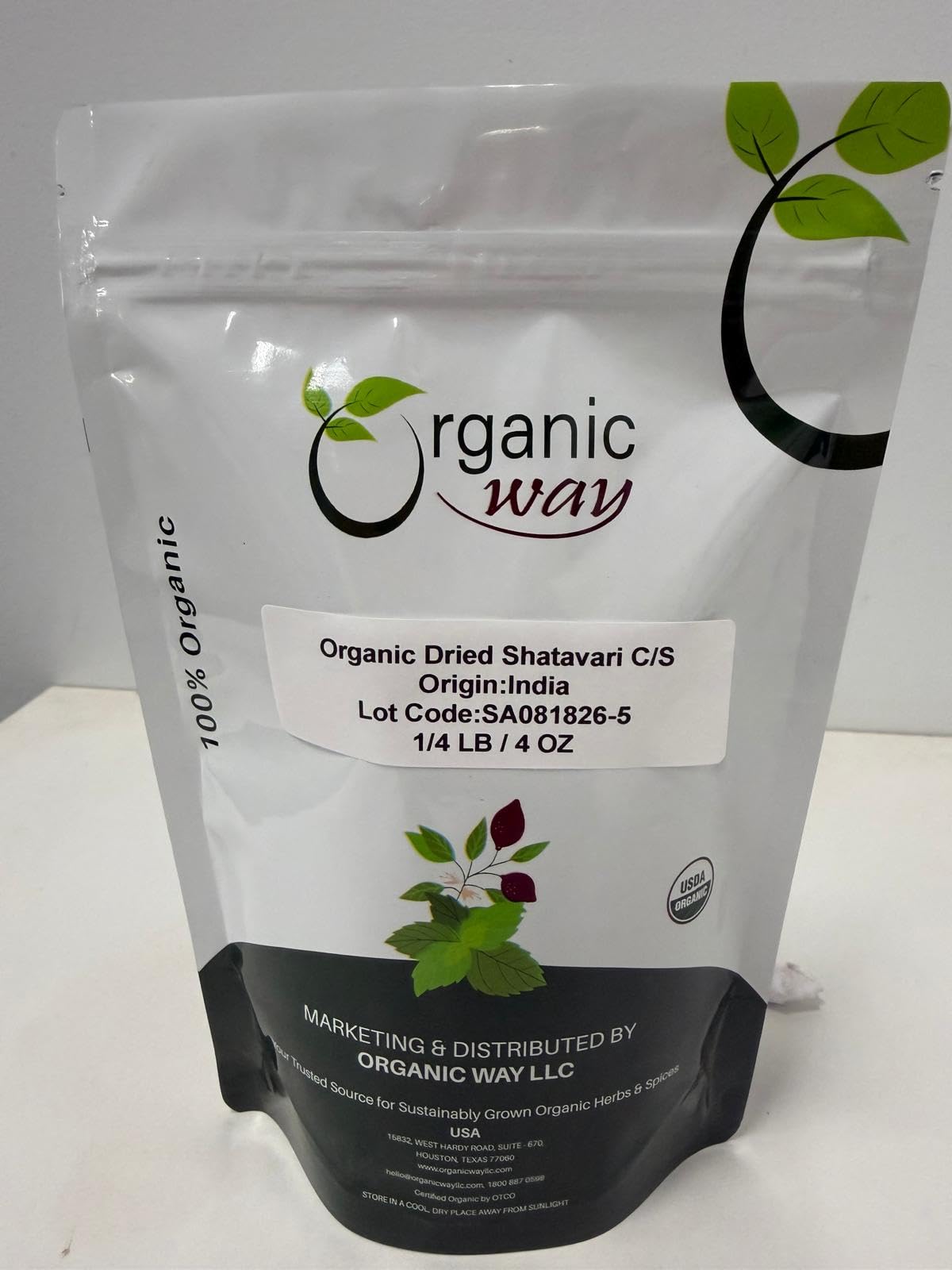 Organic Way Dried Shatavari Cut & Sifted - Origin - India