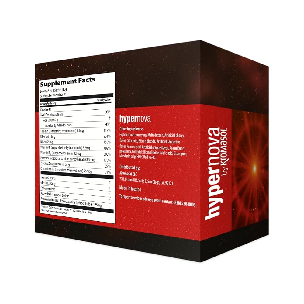 Kromasol Hypernova Energy Powder Cherry Flavour - 12.6 oz - image 3