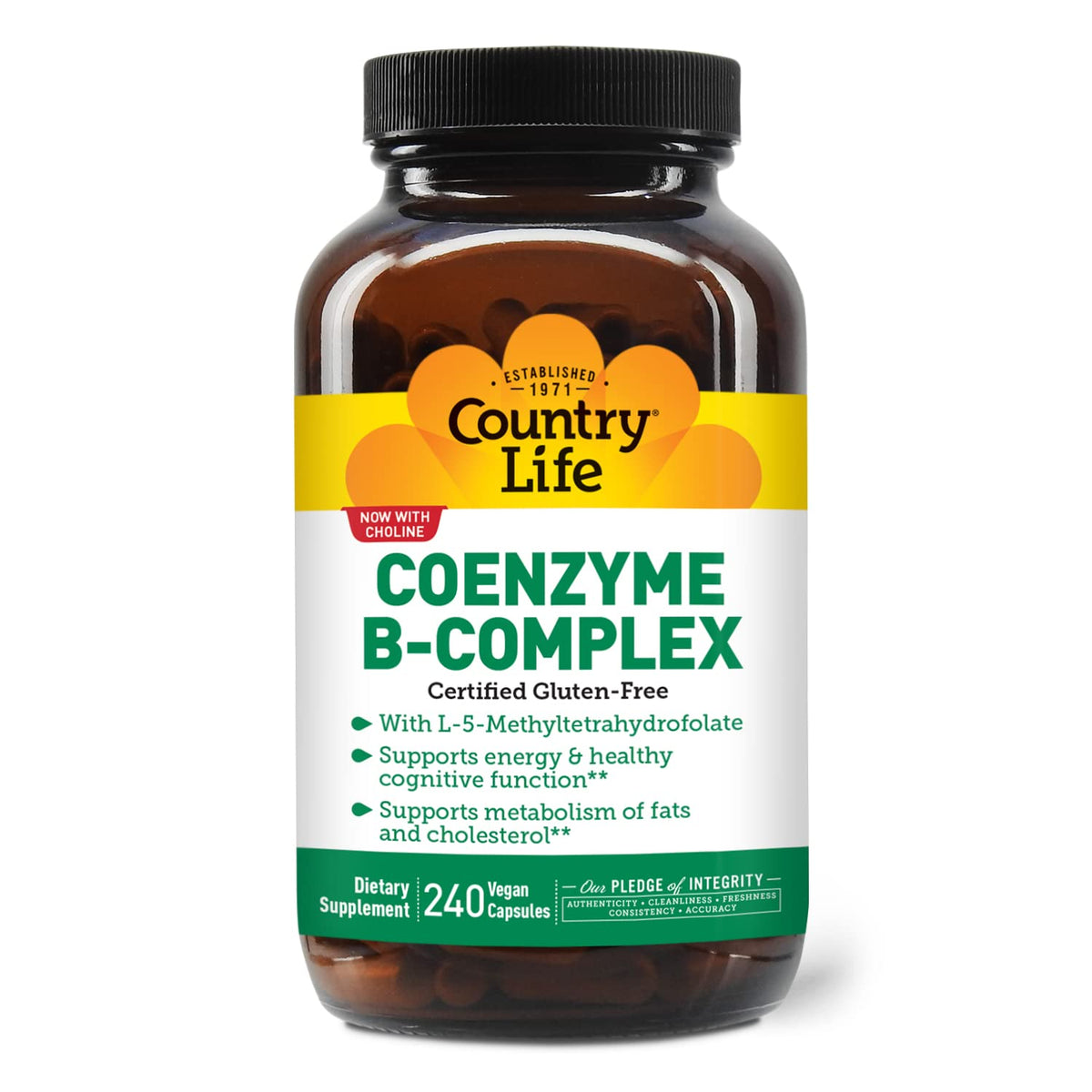 Country Life Coenzyme B-Complex with Methylfolate and B12 - 240 Capsules - image 2
