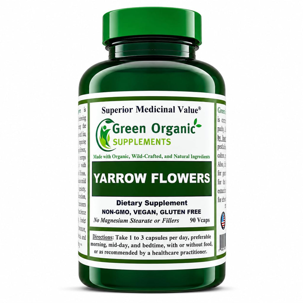 Green Organic Supplements Yarrow Flower - 90 Vegetarian Capsules