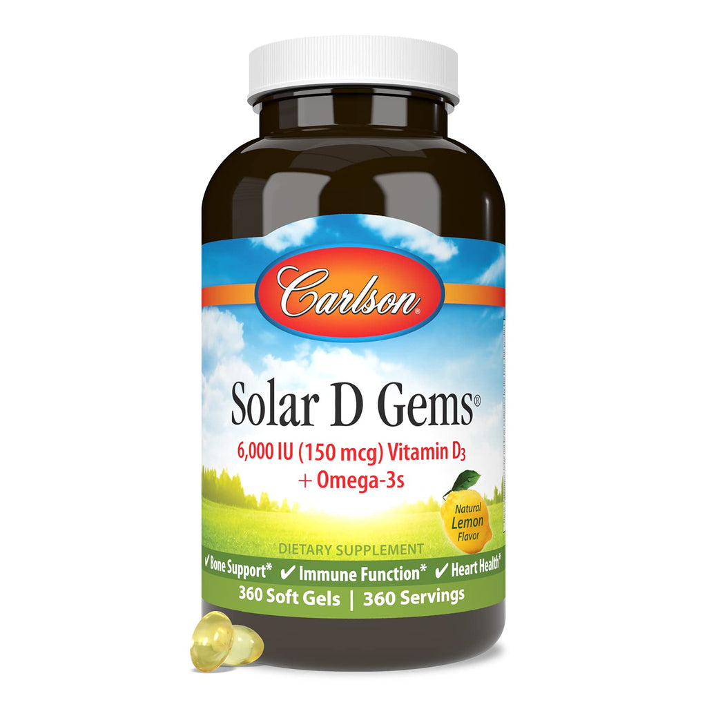 Carlson Solar D Gems Vitamin D3 6000 IU - 360 Softgels - image 5