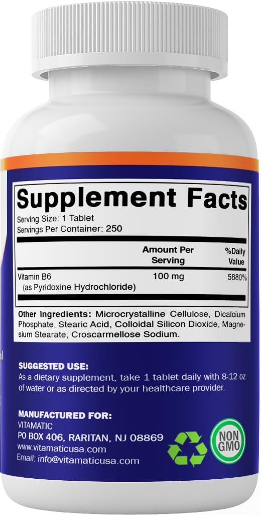 Vitamatic Vitamin B6 100 mg Tablets - 250 Count - image 8