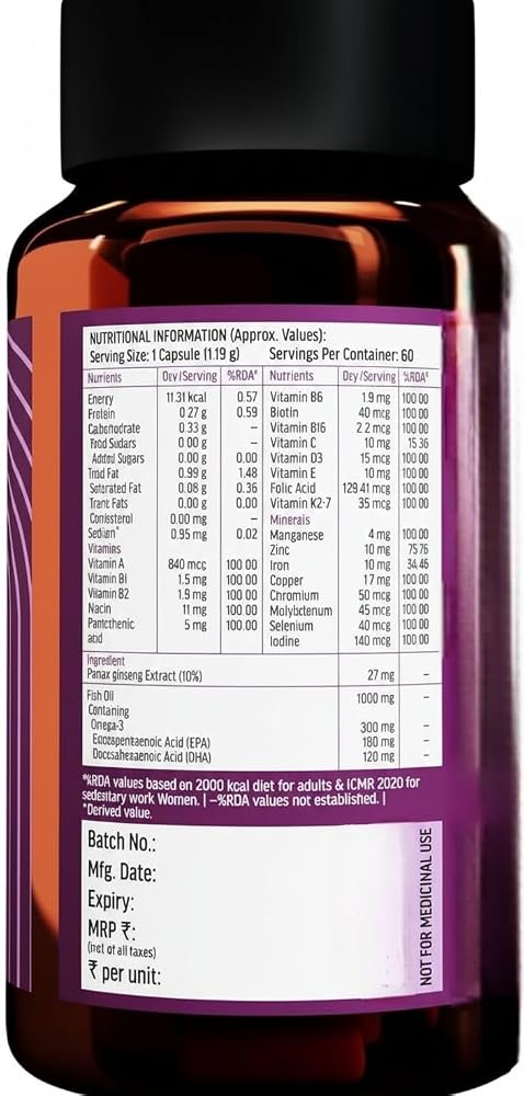 Generic Omega 3 Fish Oil 1000mg with Multivitamin - 60 Softgels - image 3