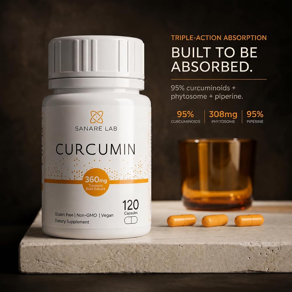 Sanare Lab Curcumin Turmeric 360 mg Joint & Cellular Support - 120 Capsules - image 5