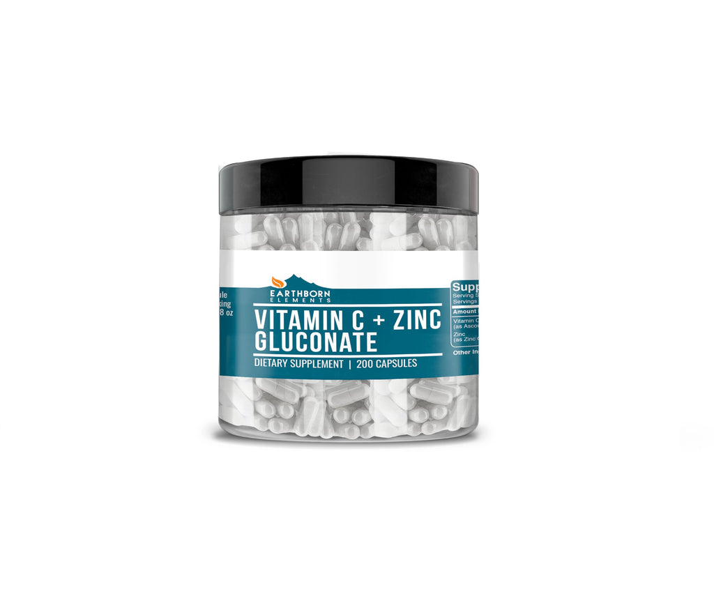 Earthborn Elements Vitamin C + Zinc Gluconate - 200 Capsules