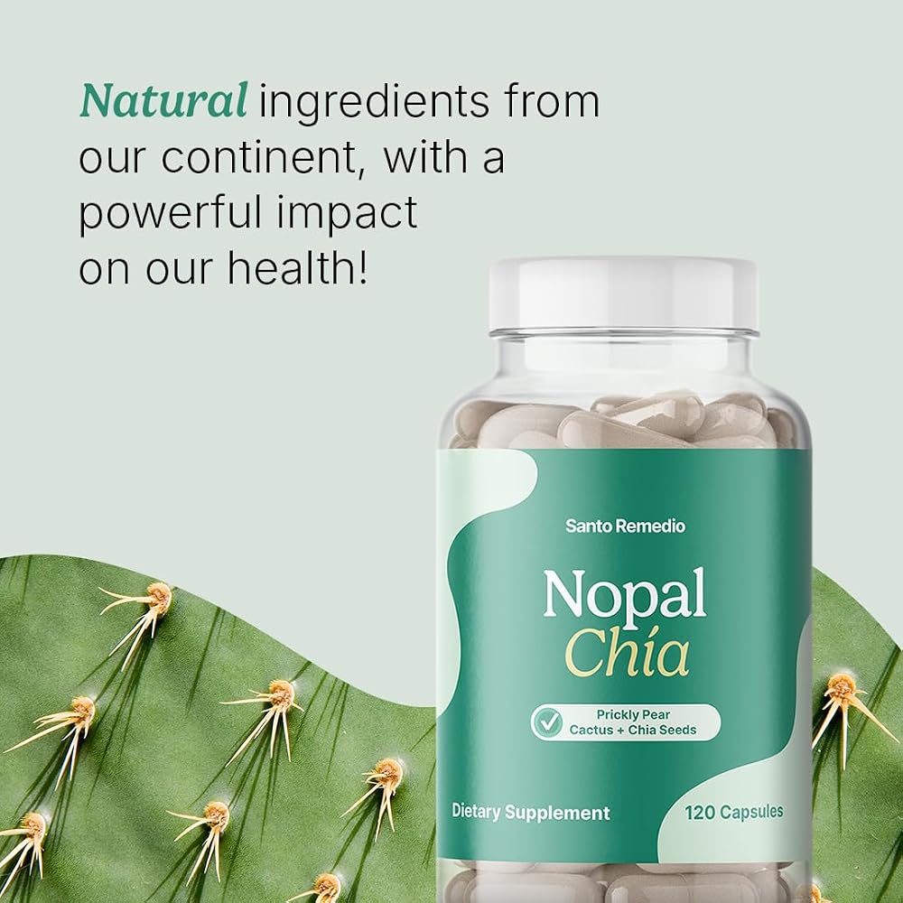 Santo Remedio Nopal Chia Daily Fiber Supplement - 120 Capsules - image 2