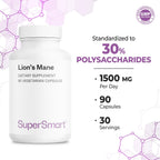 Supersmart Lion's Mane 1500mg per Day - 90 Vegetarian Capsules - image 5