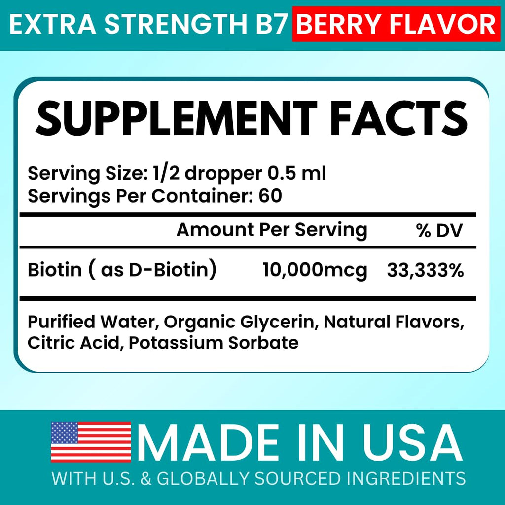 VITBOOST Liquid Biotin Drops 10,000mcg Extra Strength - 60 Servings - image 2