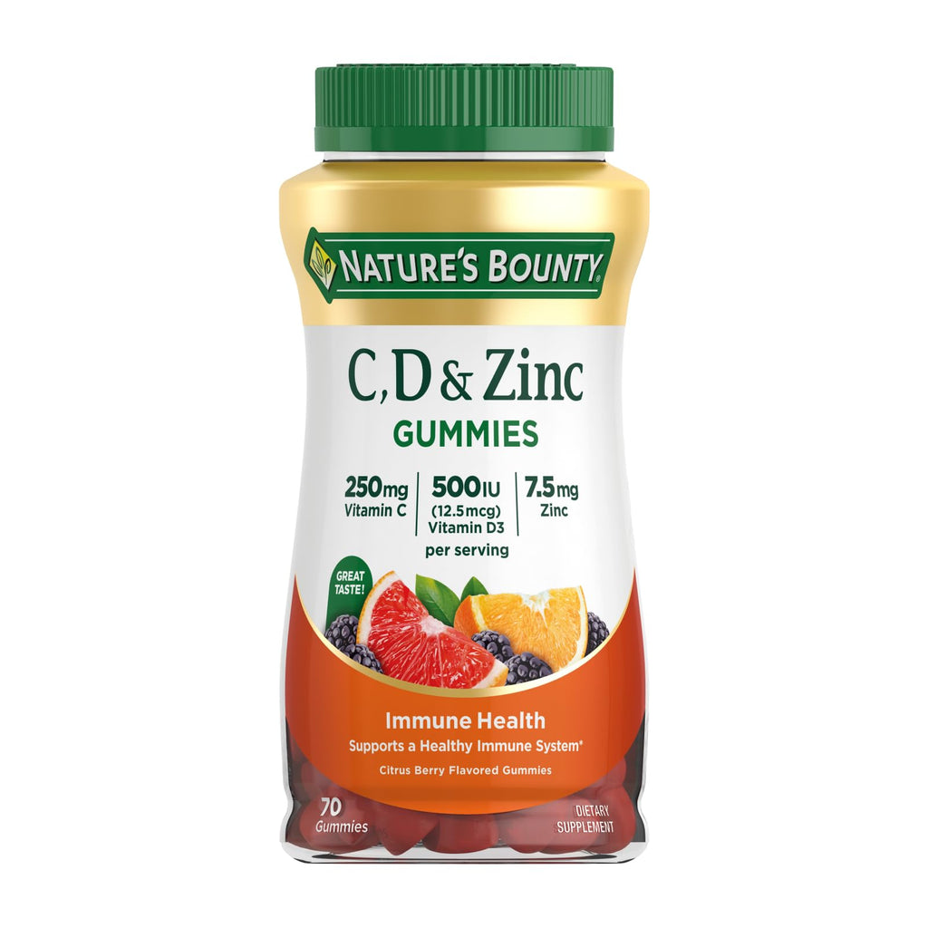 Nature's Bounty C, D, & Zinc Gummies Citrus Berry - 70 Count