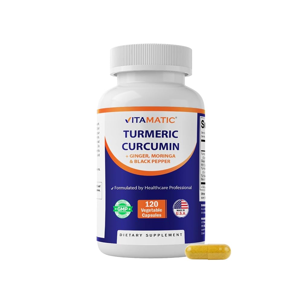 Vitamatic Turmeric Curcumin with Black Pepper, Ginger & Moringa