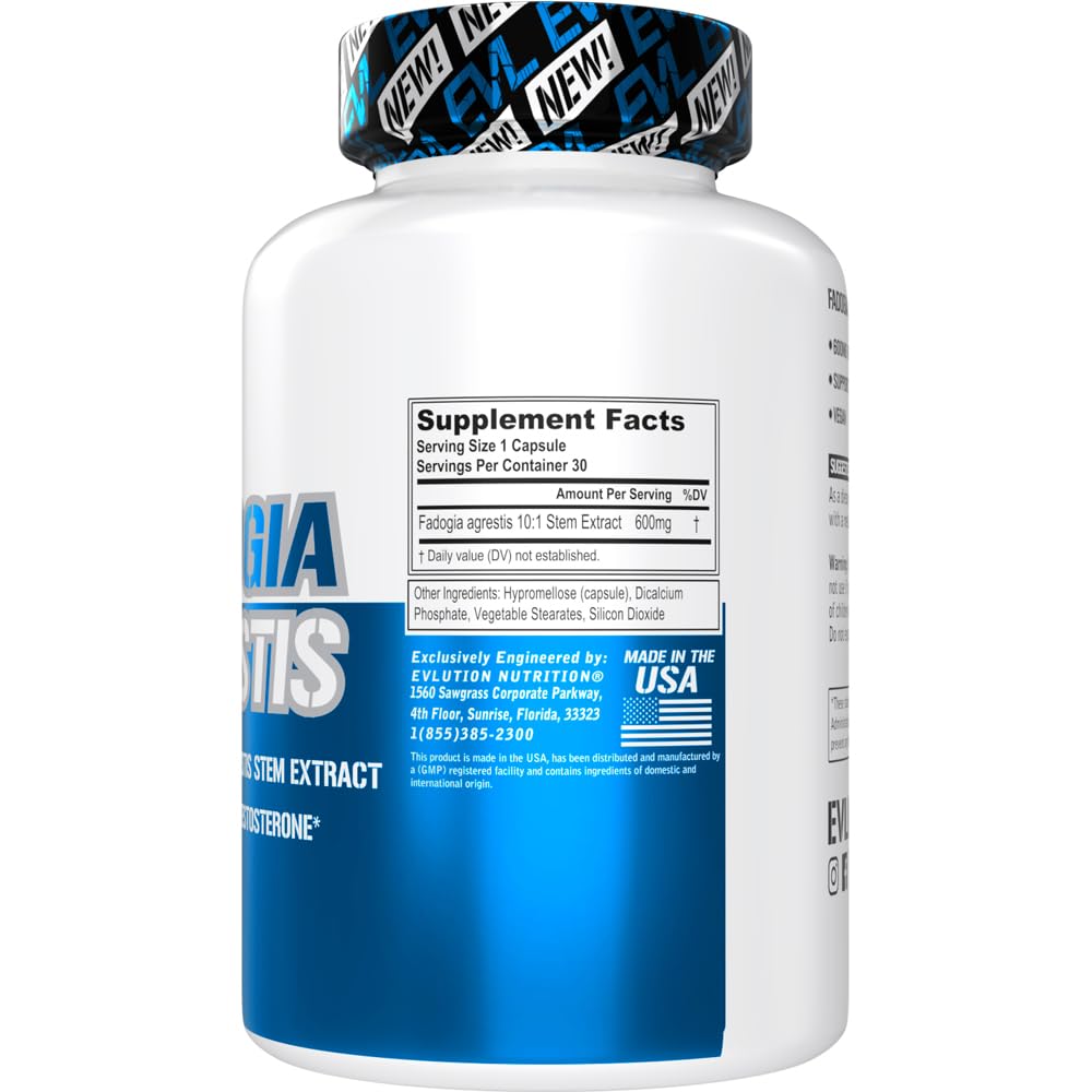 Evlution Fadogia Agrestis 600mg 10:1 Extract - 30 Capsules - image 2