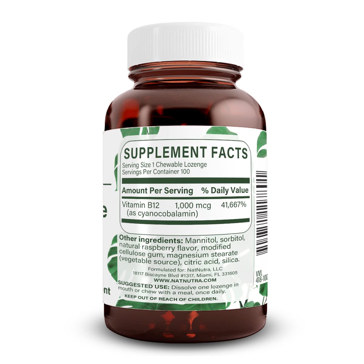 Natural Nutra Vitamin B12 Supplement - 100 Lozenges - image 2
