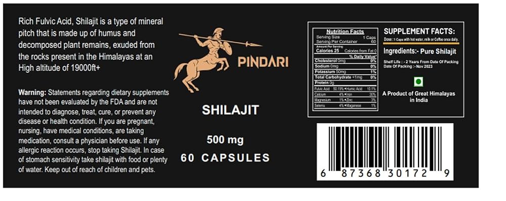 Pindari Shilajit Resin Pure Shilajit 500mg - 60 Capsules - image 5