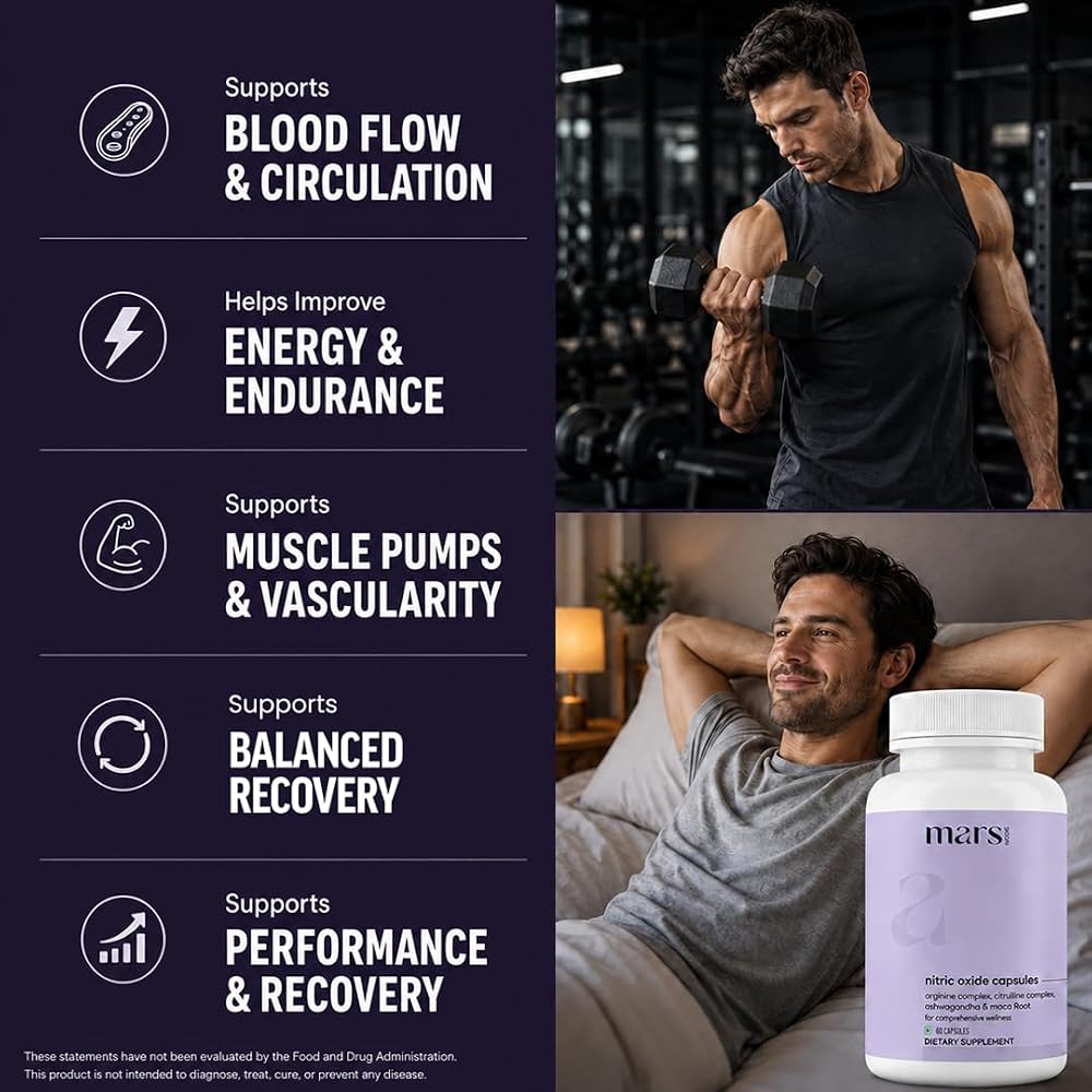 Mars by GHC Nitric Oxide Booster with L-Arginine & L-Citrulline - 60 Capsules - image 4