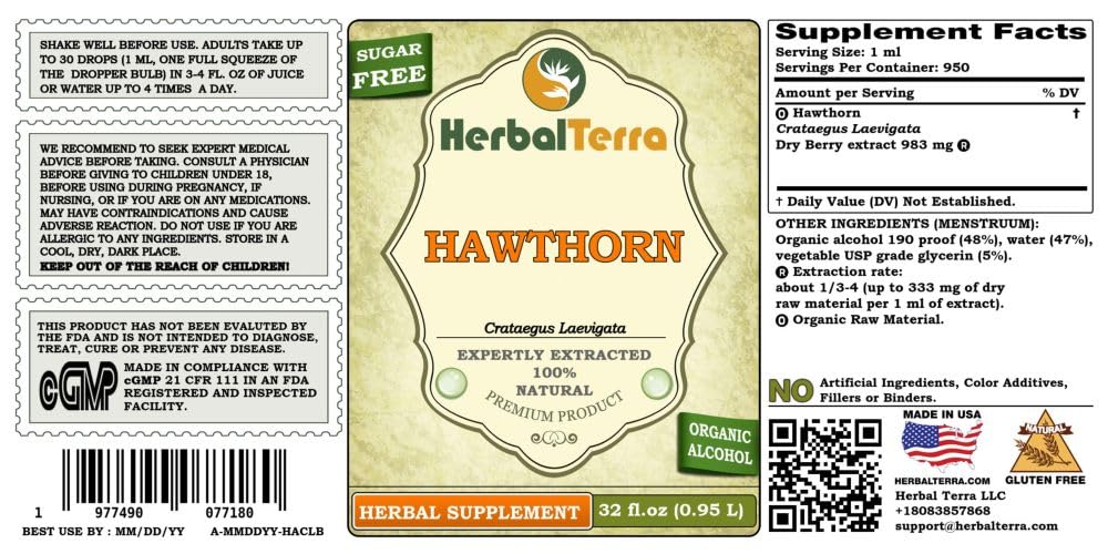 Herbal Terra LLC Hawthorn (Crataegus Laevigata) Tincture