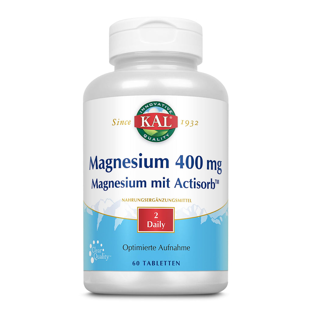 KAL Magnesium 400 mg Tablets with Actisorb - 60 Tablets