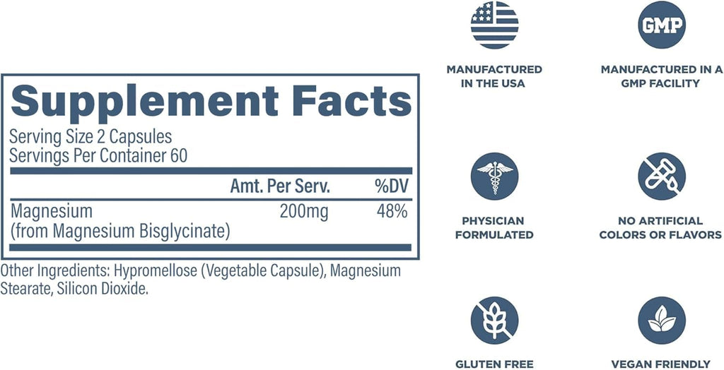 Revive MD Pure Magnesium Glycinate 200mg - 120 Vegetarian Capsules - image 2