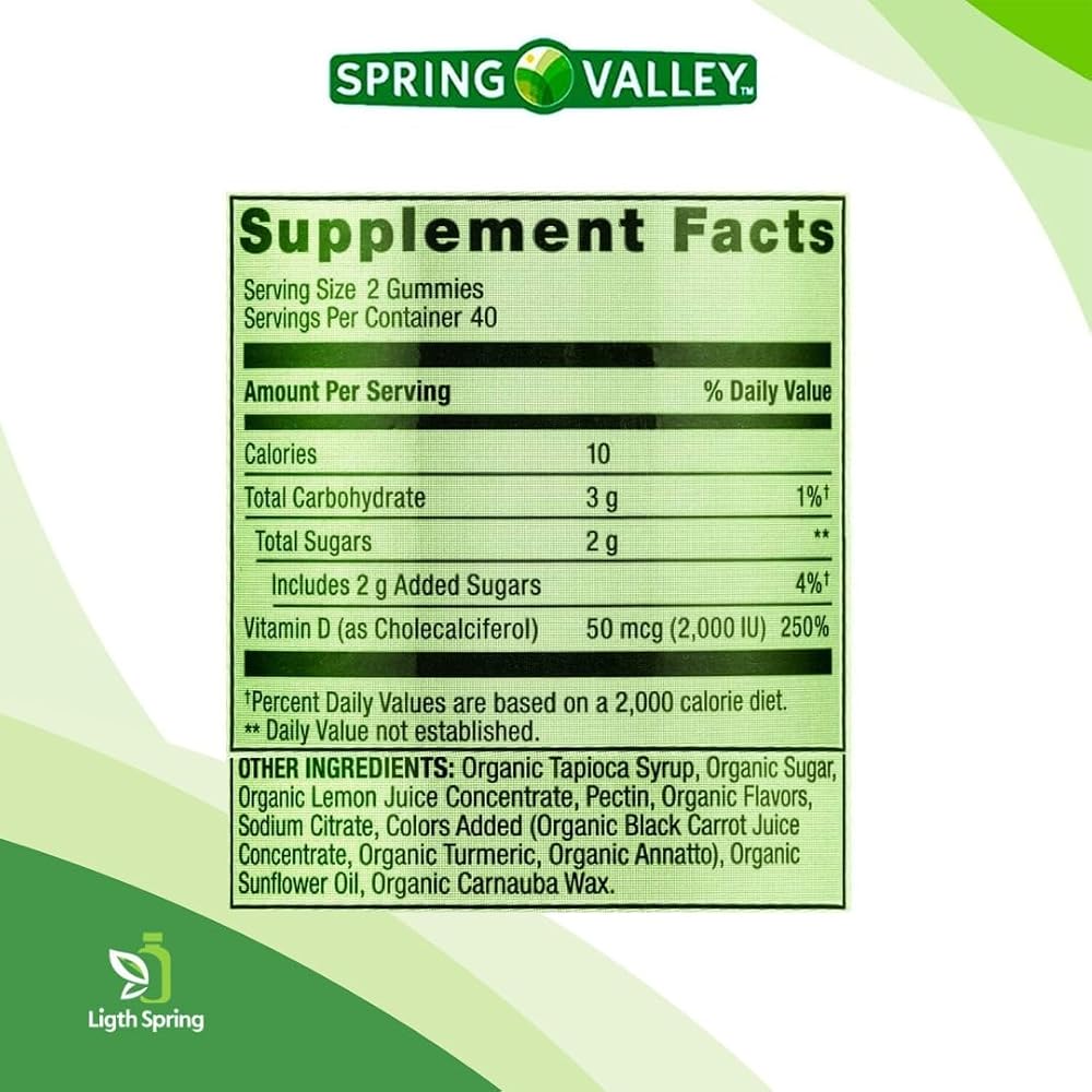 LightSpring Vitamin D3 Gummies 2000 IU - 80 Gummies - image 4