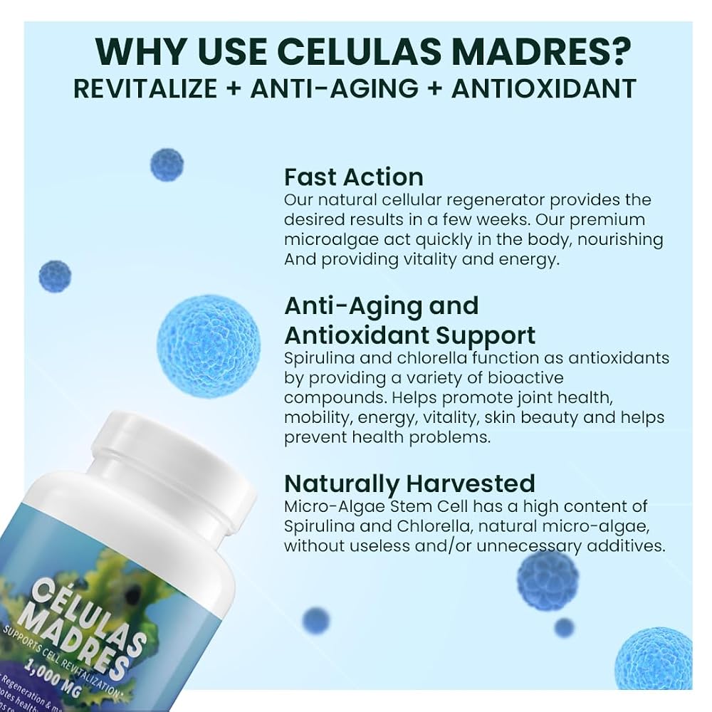 Explendus Celulas Madres AFA Stem Cell Blue Green Algae - 60 Capsules - image 5
