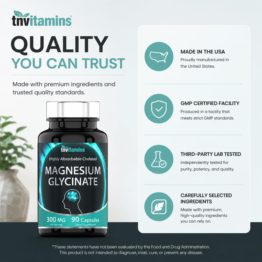 tnvitamins Magnesium Glycinate 300mg - 90 Capsules - image 7
