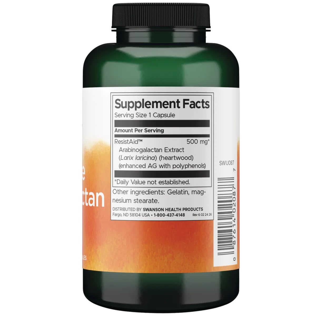 Swanson Ultra Larch Tree Arabinogalactan 500 mg - 180 Capsules - image 2