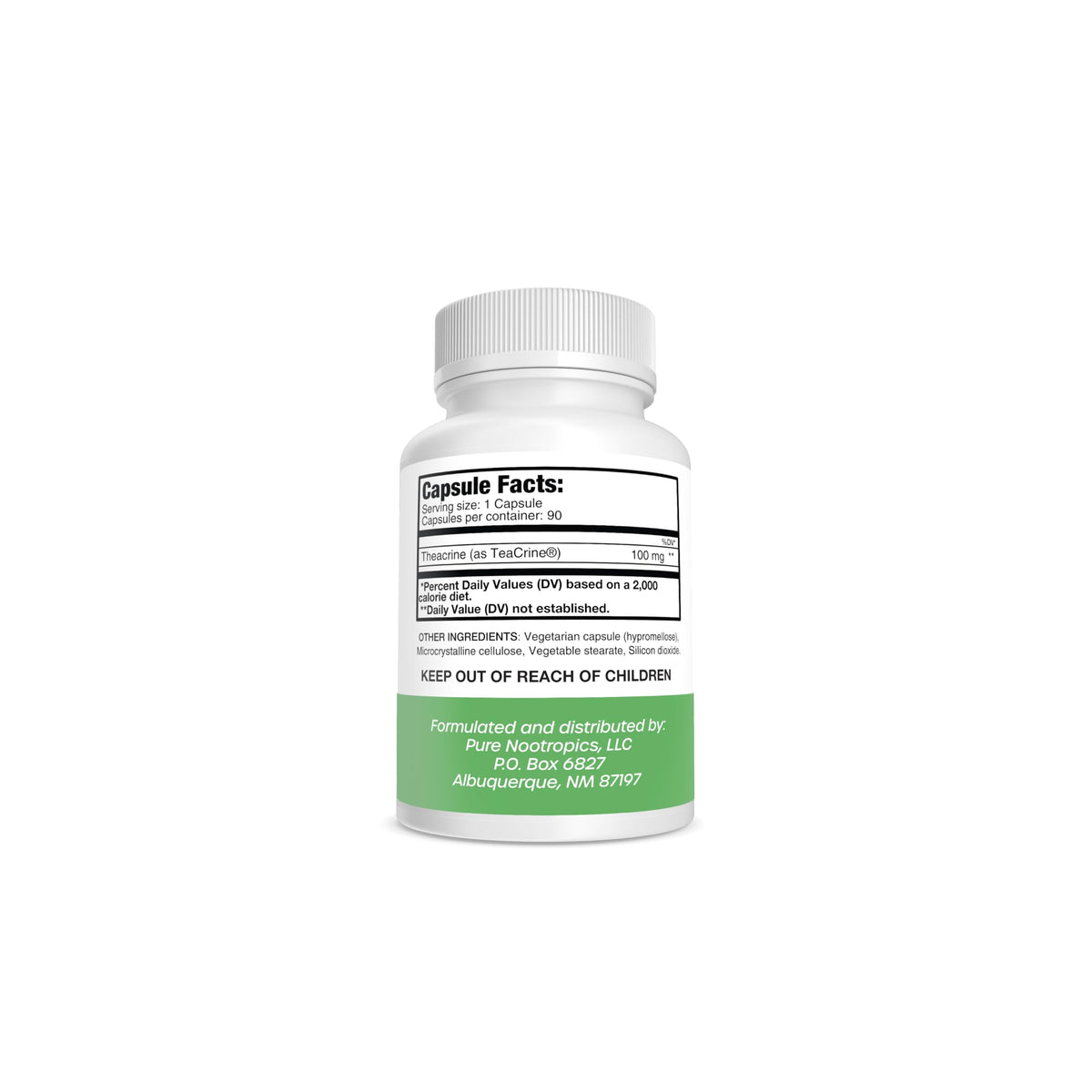 Pure Nootropics Theacrine Energy Supplement 100 mg - 90 Capsules - image 2