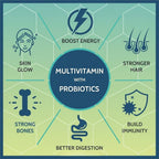 Generic Multivitamin Tablets for Men & Women with Probiotics - 60 Tablets - image 3