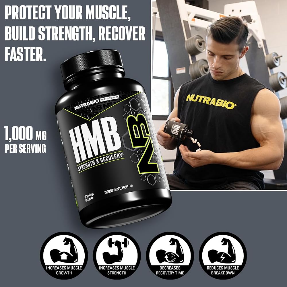 NutraBio HMB Supplement Amino Acid 1000mg - 120 Capsules - image 2