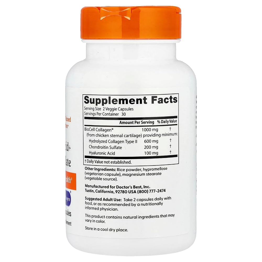 Doctor's Best Hyaluronic Acid with Chondroitin Sulfate - 60 Vegetarian Capsules - image 2