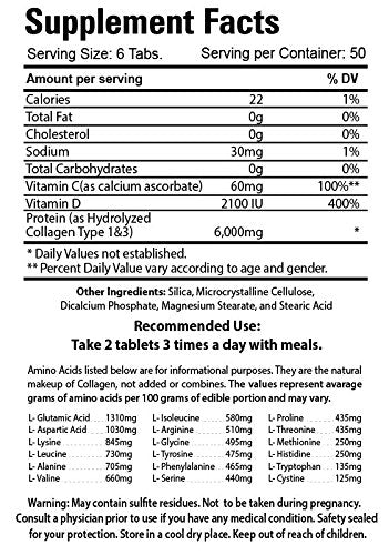 Organic Farms Vitamins Collagen Pure+D 6000mg - 120 Tablets - image 2