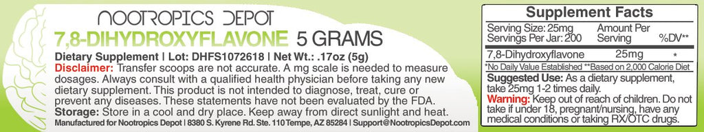 Nootropics Depot 7,8-DHF Powder Dihydroxyflavone - 5 Grams - image 2