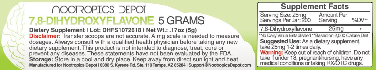 Nootropics Depot 7,8-DHF Powder Dihydroxyflavone - 5 Grams - image 2