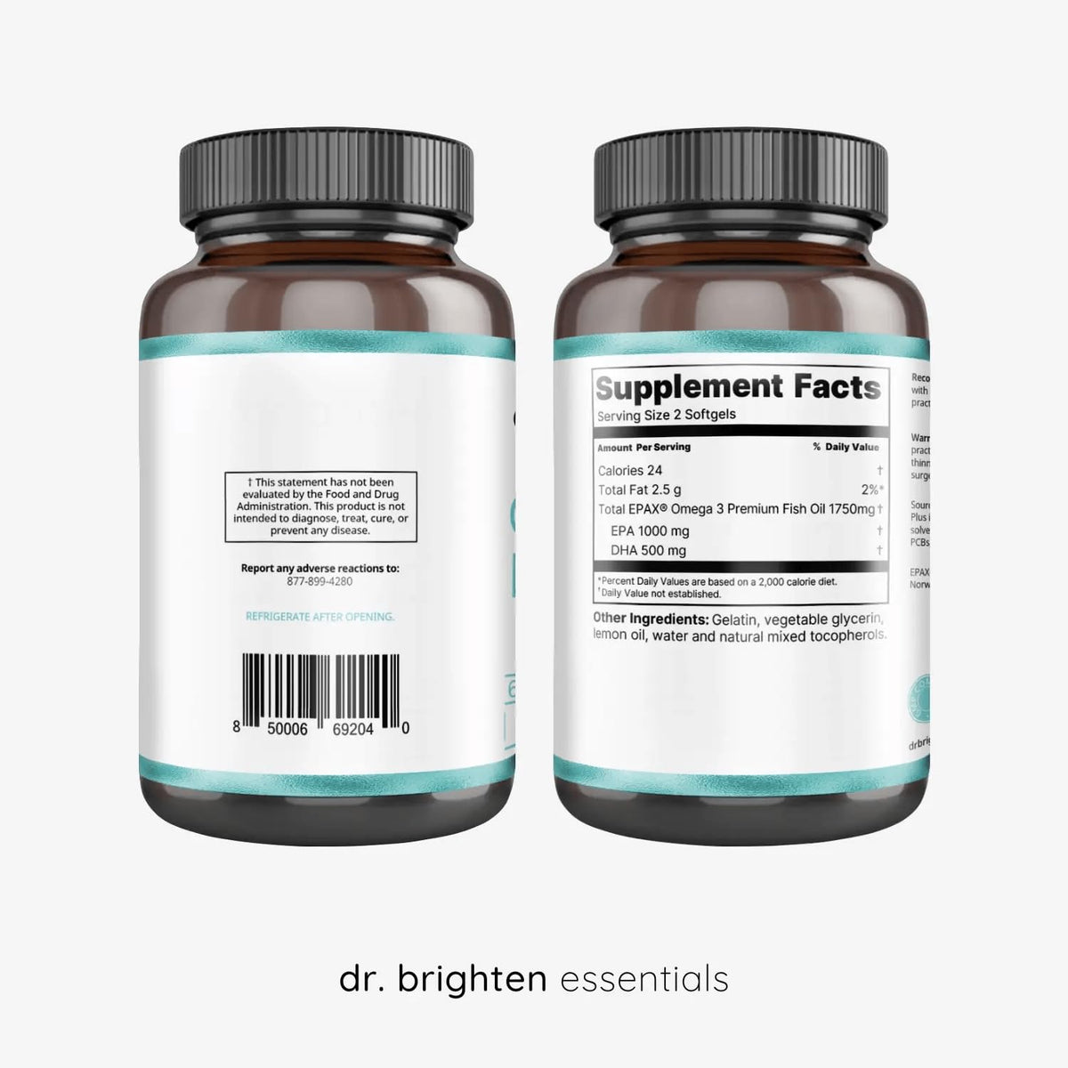 Dr. Brighten Omega Plus 1500 mg EPA/DHA Fish Oil - 60 Softgels - image 2