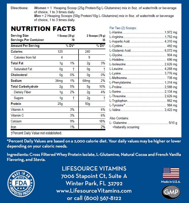 LifeSource Vitamins Grass-Fed Whey Isolate Double Chocolate - 6 lb - image 2