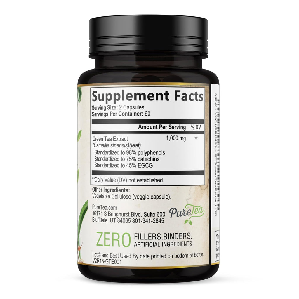 SILVERONYX Green Tea Extract 1000mg - 98% Polyphenols & 45% EGCG