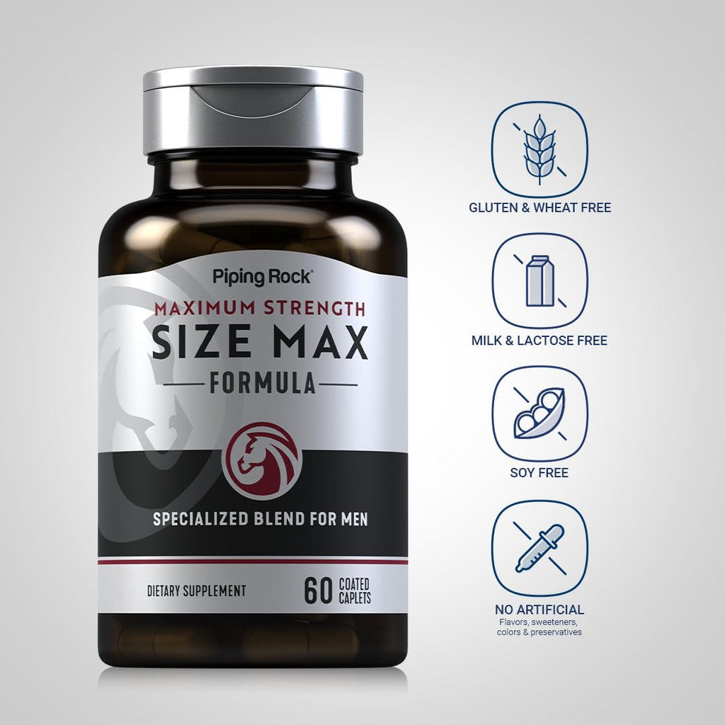 Piping Rock Size Max X Extract Supplement - 60 Caplets - image 3