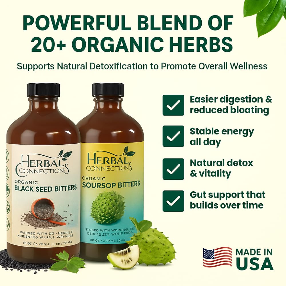 Herbal Connections Organic Soursop & Black Seed Bitters Bundle - 32 Fl Oz - image 2