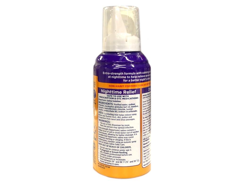 Simply Saline Nasal Mist Nighttime Extra Strength Eucalyptus - 4 Pack - image 5