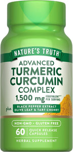 Nature's Truth Advanced Turmeric Curcumin Complex 1500 mg - 120 Capsules - image 2