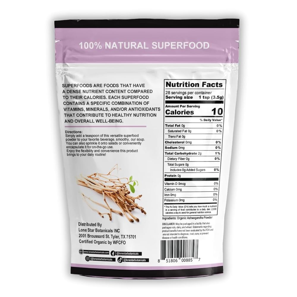Lone Star Botanicals Pure Ashwagandha Extract Powder - 100g - image 8