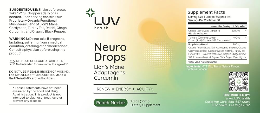 LUV health Neuro Drops Nerve & Joint Support - 3-Pack - image 5