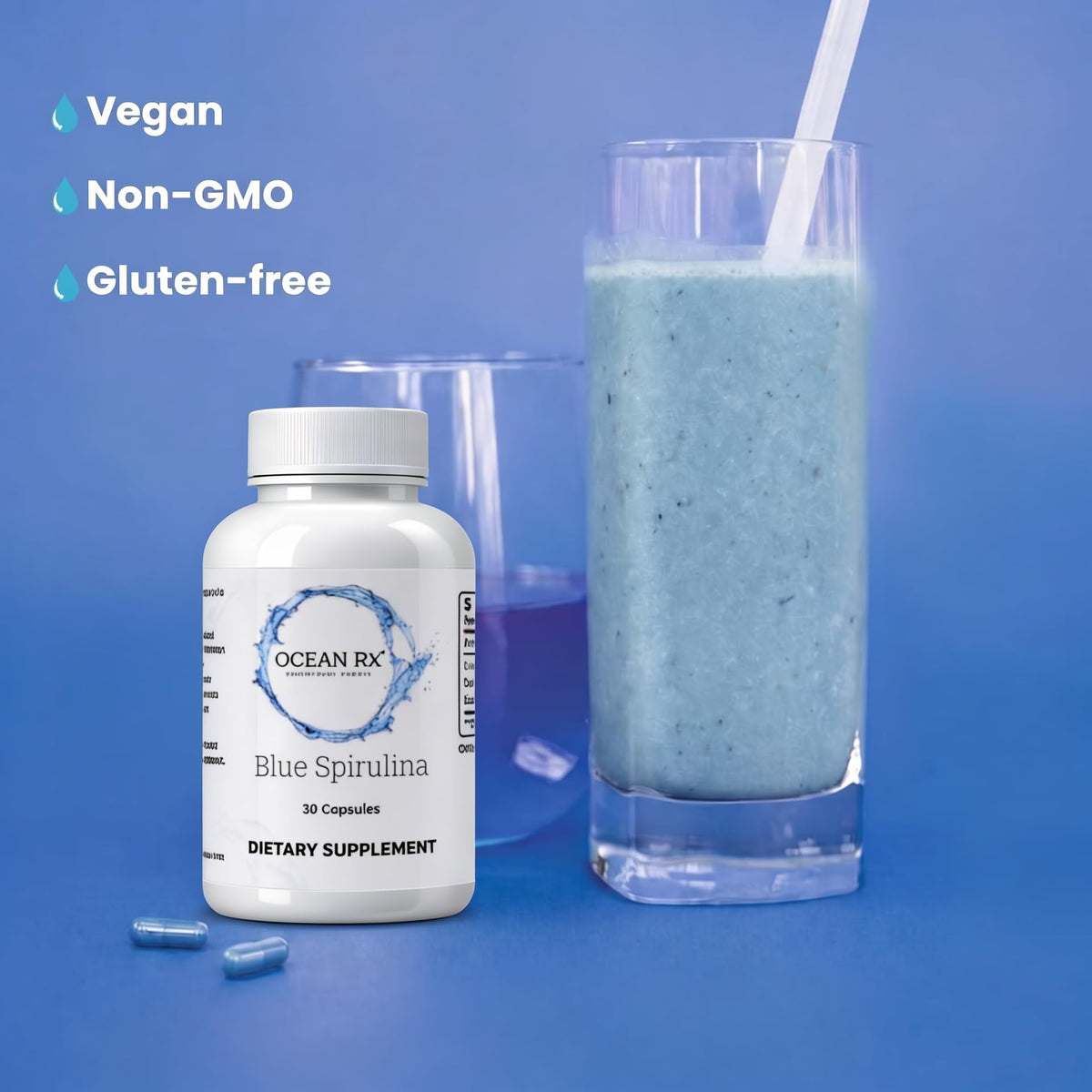 Ocean Rx Pure Blue Spirulina Capsules Superfood - 30 Count - image 4