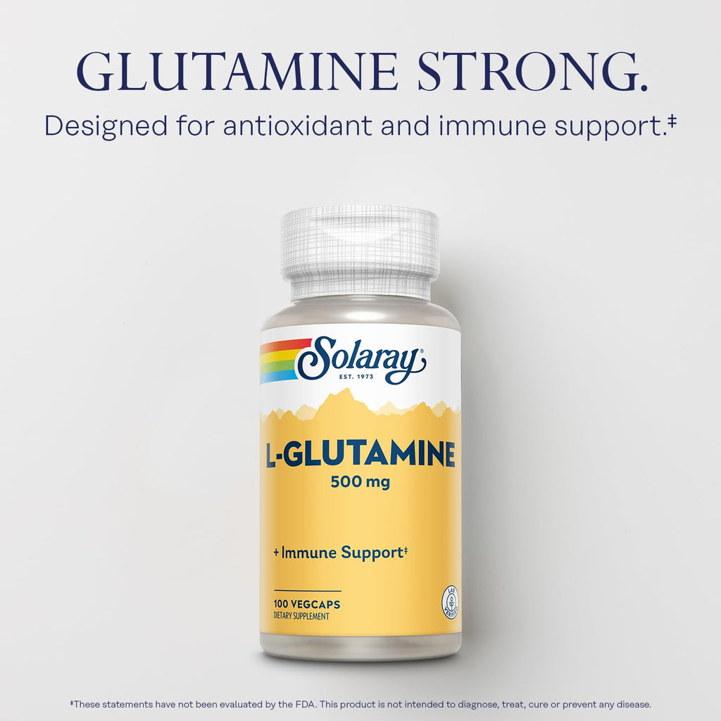 Solaray L-Glutamine 500 mg Immune Support - 100 Vegetarian Capsules - image 3