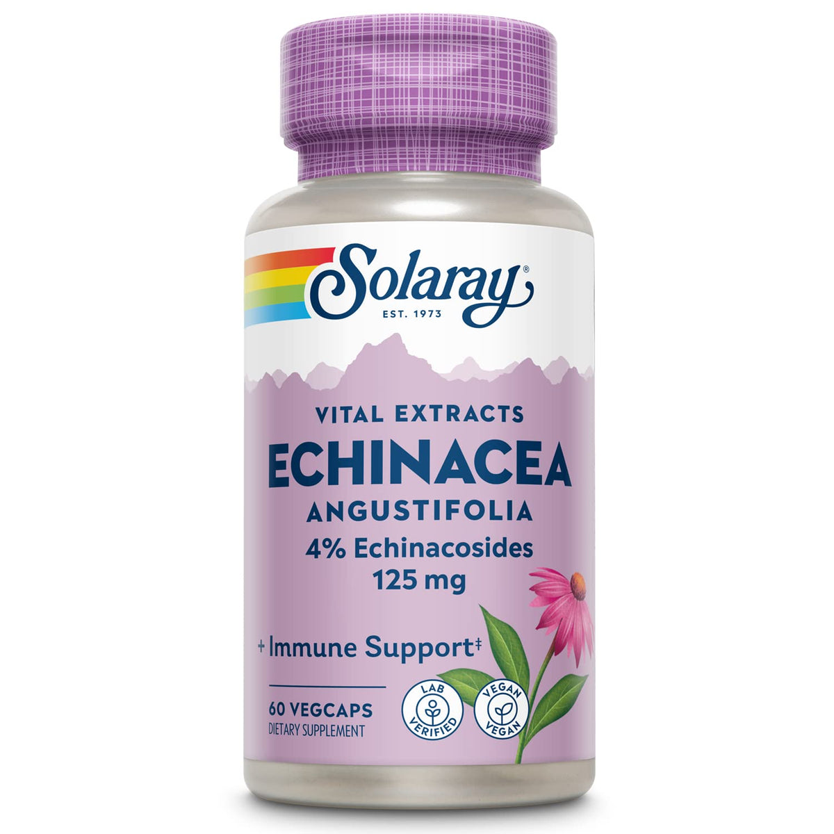 SOLARAY Echinacea Angustifolia Root Extract 125 mg - 60 Vegetarian Capsules
