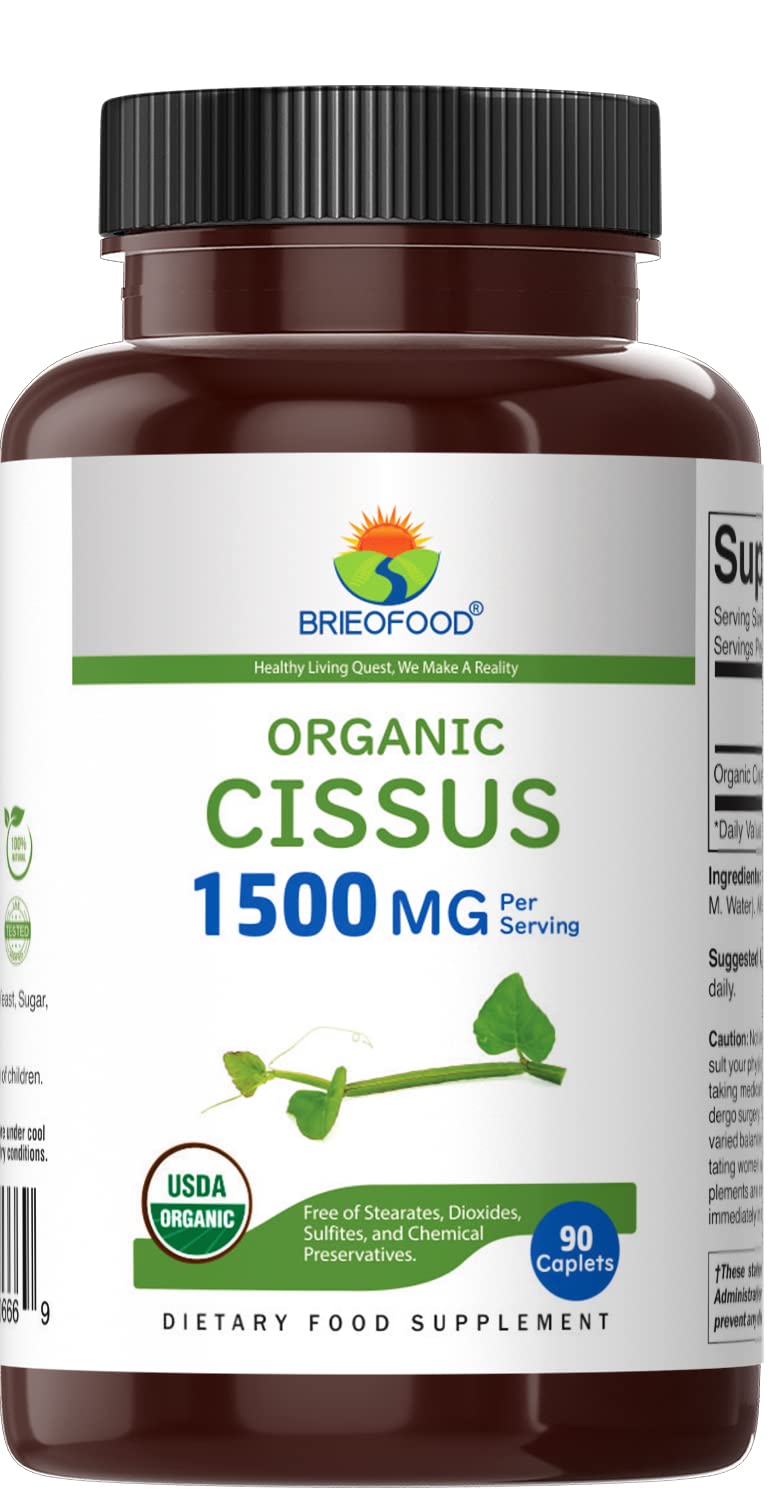 Brieofood Organic Cissus Quadrangularis 1500mg - 90 Tablets - image 2