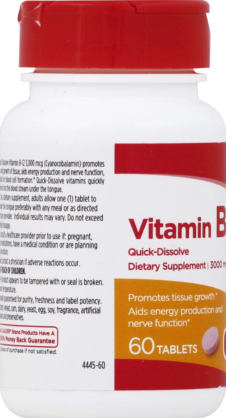 Leader Vitamin B-12 3000 mcg - 60 Tablets (12 Pack) - image 4