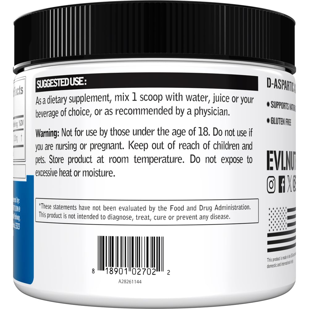 Evlution D-Aspartic Acid Testosterone Support Powder - 3.3 oz - image 4